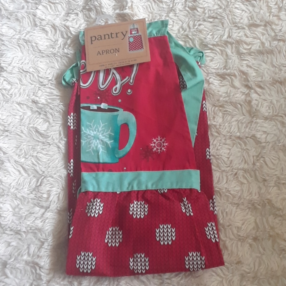 Christmas Cheers Pantry Apron Red OSFM